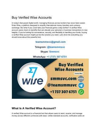 10 Best Platforms to Buy, Verified Wise Account (1)