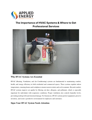 The Importance of HVAC Systems