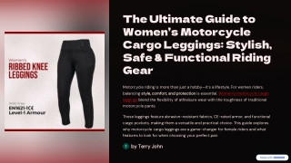 The Ultimate Guide to Women’s Motorcycle Cargo Leggings: Stylish  & Safe