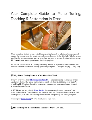 Your Complete Guide to Piano Tuning