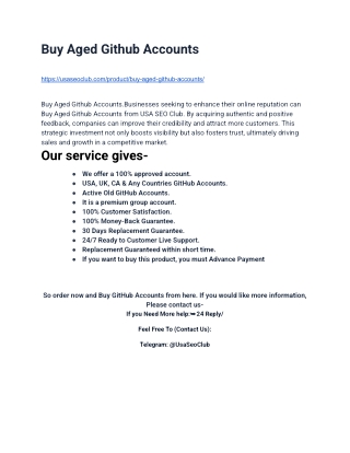 Buy Aged Github Accounts