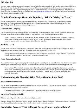 Granite Countertops Growth in Popularity: What’s Driving the Trend?