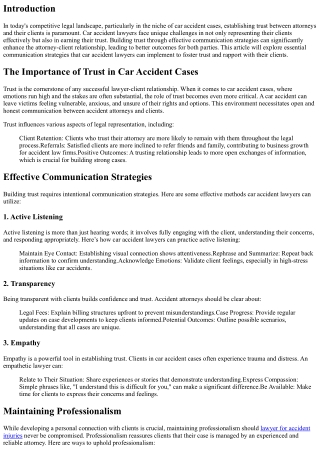 Building Trust: Communication Strategies for Car Accident Lawyers