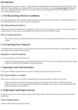 10 Mistakes to Avoid When Selling Land