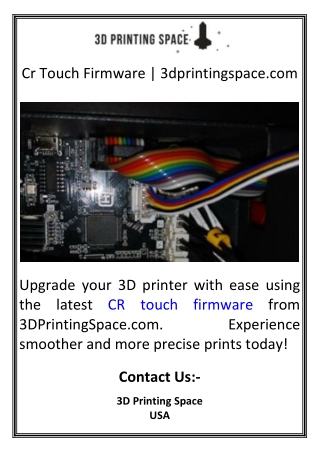 Cr Touch Firmware 3dprintingspace