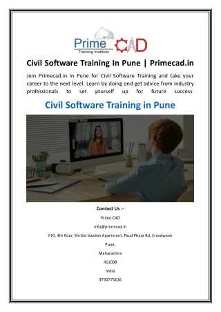 Civil Software Training In Pune  Primecad.in (1)