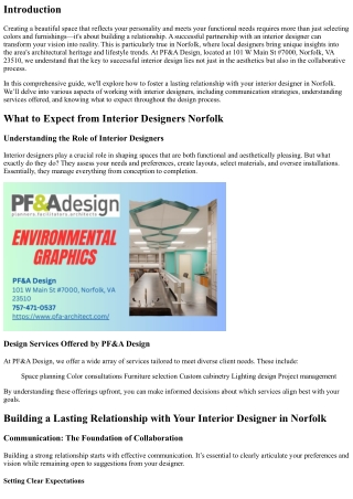 Building a Lasting Relationship with Your Interior Designer in Norfolk