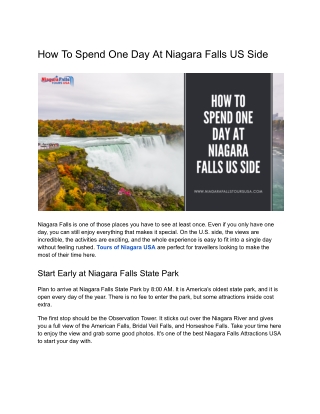How To Spend One Day At Niagara Falls US Side