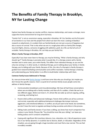 Family Therapy in Brooklyn