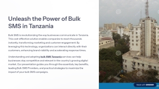 Powerful Solutions for BULK SMS TANZANIA Businesses