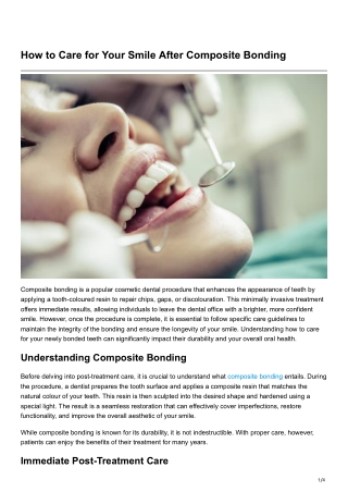 How to Care for Your Smile After Composite Bonding