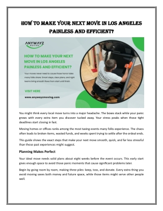 How to Make Your Next Move in Los Angeles Painless and Efficient?