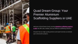 Trusted Aluminium Scaffolding Suppliers in UAE