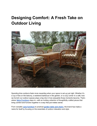 Simple Beauty of Handcrafted Cane Furniture