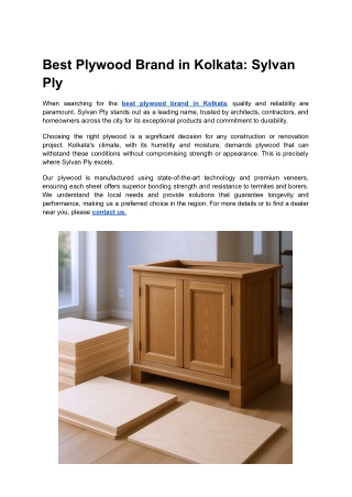 Best Plywood Brand in Kolkata_ Sylvan Ply