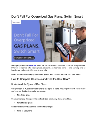 Don’t Fall For Overpriced Gas Plans, Switch Smart