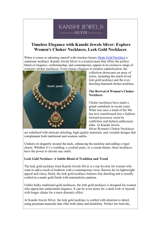 Enhance Your Look with a Sleek Gold Necklace Collection