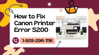 Fix Canon Printer Error 5200
