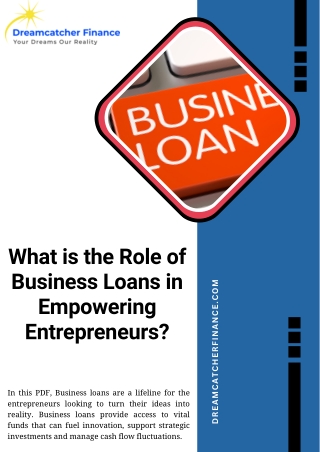 What is the Role of Business Loans in Empowering Entrepreneurs