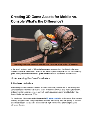 Creating 3D Game Assets for Mobile vs. Console_ What’s the Difference_