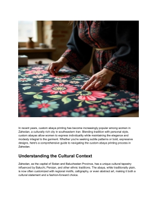 A Guide to Custom Abaya Printing in Zahedan, Iran (1)