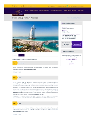 Dubai Group Holiday Package