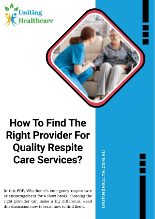 How To Find The Right Provider For Quality Respite Care Services