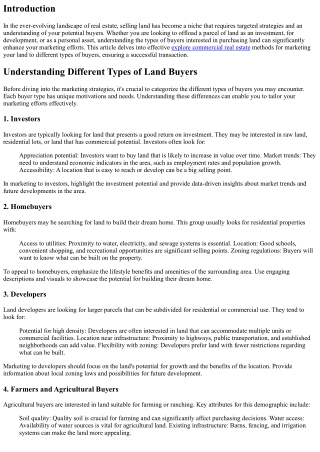 Marketing Your Land to Different Types of Buyers