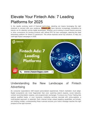 Elevate Your Fintech Ads_ 7 Leading Platforms for 2025