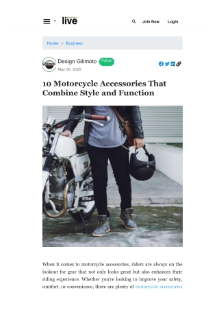 10 Motorcycle Accessories That Combine Style and Function