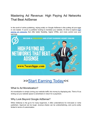 Mastering Ad Revenue_ High Paying Ad Networks That Beat AdSense