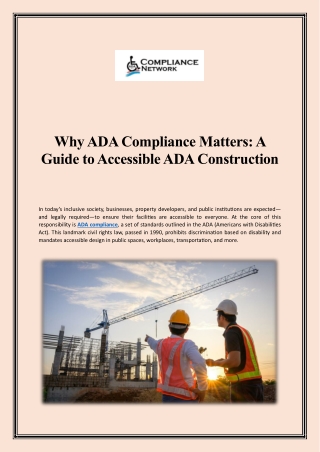 Why ADA Compliance Matters A Guide to Accessible ADA Construction
