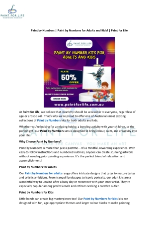 Paint by Numbers | Paint by Numbers for Adults and Kids! | Paint for Life