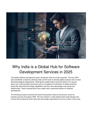 Why India is a Global Hub for Software Development Services in 2025