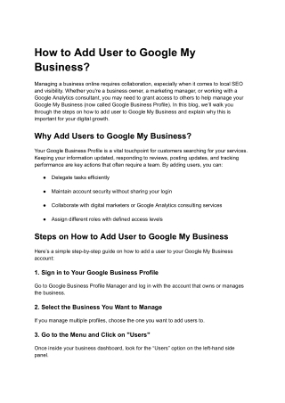 How to add user to Google My Business__