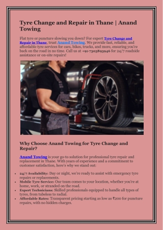 Tyre Change and Repair in Thane
