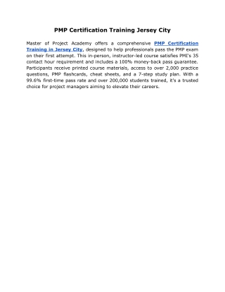 PMP Certification Training Jersey City
