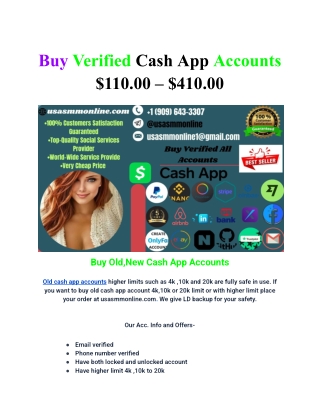 Buy Verified Cash App Accounts $110
