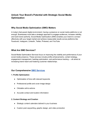 Social Media Optimization (SMO) Services for Brand Growth | Ultrakey IT