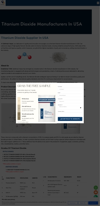 Titanium Dioxide Manufacturers In USA