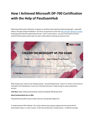 I Passed the Microsoft DP-700 Exam with PassExamHub!
