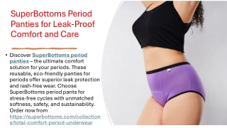 SuperBottoms Period Panties for Leak Proof Comfort and Care