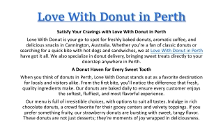 Love With Donut in Perth