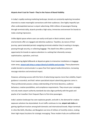 Airports Aren’t Just for Travel—They’re the Future of Brand Visibility