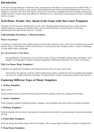 Tech House Trends: Stay Ahead of the Game with Our Latest Templates