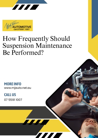 How Frequently Should Suspension Maintenance Be Performed?