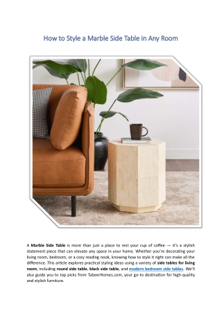 How to Style a Marble Side Table in Any Room