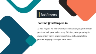 Boost your typing skills with FastFingers' fast typing test