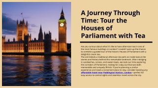 A Journey Through Time Tour the Houses of Parliament with Tea