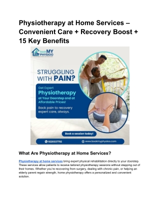 Physiotherapy at Home Services – Convenient Care   Recovery Boost   15 Key Benefits